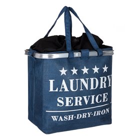 Καλάθι Απλύτων Υφασμάτινο Μπλε Πλαίσιο Αλουμινίου 40x27x38 cm - 40 lt