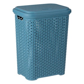 Καλάθι Απλύτων Ρατάν Γαλάζιο 36x26x50cm - 35lt