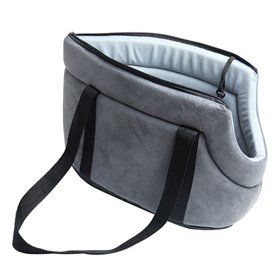 Τσάντα Μεταφοράς - Μάρσιπος Ζώου Γκρι Velvet 47x21x24 cm