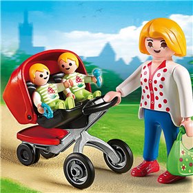 Playmobil Μαμά &amp Δίδυμα με Καροτσάκι