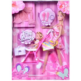 Κούκλα Μανεκέν με Παιδάκι &amp Καρότσι 