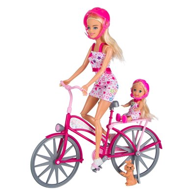 Κούκλα με Ποδήλατο Κοριτσάκι &amp Σκυλάκι