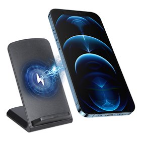 Βάση Κινητού Ασύρματης Φόρτισης Μαύρη 7x7x11 cm