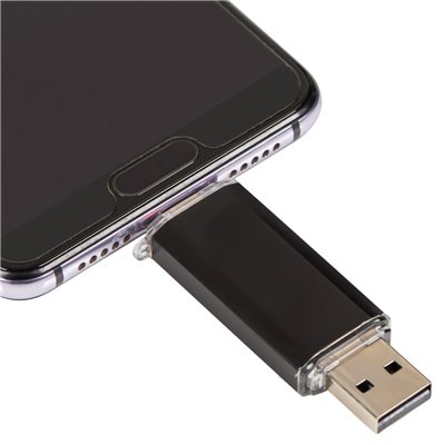 USB 2.0 Stick  2 σε 1 Μαύρο 16 GB (Type C &amp USB)