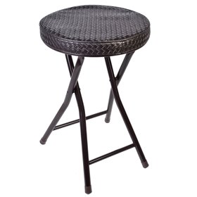 Σκαμπό Μεταλλικό Καφέ με Μαξιλάρι 30x47 cm