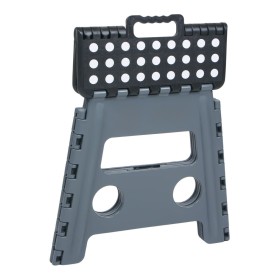 Σκαμνάκι Πλαστικό Πτυσσόμενο Γκρι Μαύρο 29x22x32 cm