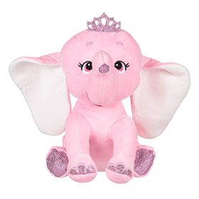 Παιχνίδι Λούτρινο Ελέφαντας Ροζ Glitter Στέμμα 32 cm