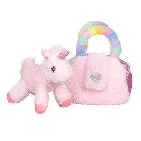 Λούτρινος Μονόκερος Ροζ σε Τσαντάκι 20 cm