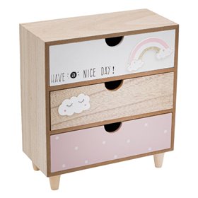 Συρταριέρα Διακοσμητική Ξύλινη Ουράνιο Τόξο 21.5x10x23.5 cm