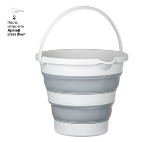 Κουβάς Πτυσσόμενος Λευκό Γκρι με Χερούλια 18 lt