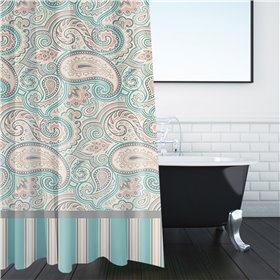 Κουρτίνα Μπάνιου Χρωματιστά Λαχούρια 180x180 cm