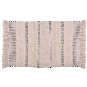 Βαμβακερό Χαλάκι Μπάνιου Μπεζ Κρόσσια 50x80