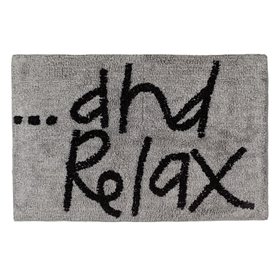 Χαλάκι Μπάνιου Βαμβακερό Γκρι Μήνυμα Relax 80x60cm