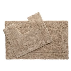 Σετ Χαλάκια Μπάνιου Βαμβακερά Taupe Σχέδιο Κύκλος - 2 τμχ.