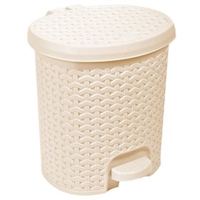 Κάδος Μπάνιου Πλαστικός Ρατάν Λευκός 5.5 lt