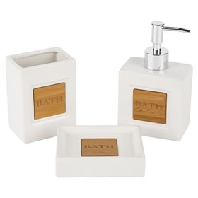 Σετ Μπάνιου Κεραμικό Εκρού Bath - 3 τμχ.