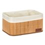 Καλάθι Αποθήκευσης Μπαμπού Μπεζ Ύφασμα Home 32x22x16 cm