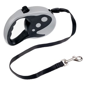 Λουρί Σκύλου Μηχανικό Γκρι Μαύρο με Ιμάντα 4.5 m