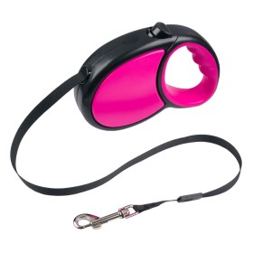 Λουρί Σκύλου Μηχανικό Φούξια Μαύρο 5 m