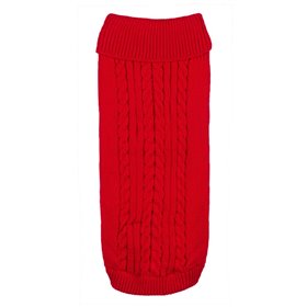 Πουλόβερ Κατοικίδιου Κόκκινο Πλεκτό Κοτσίδα