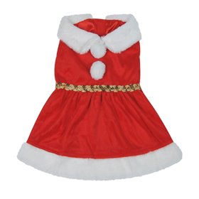 Χριστουγεννιάτικη Στολή Κατοικιδίου Φορεματάκι Κόκκινο Λευκό Πον Πον Παγιέτα Χριστουγεννιάτικη Στολή Κατοικιδίου Φορεματάκι Κόκκινο Λευκό Πον Πον Παγιέτα