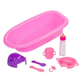 Μπανάκι για Κούκλες Μωρά Ροζ με Αξεσουάρ