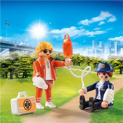 Playmobil Duo Pack Διασώστης &amp Αστυνομικός