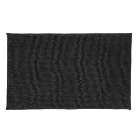 Χαλάκι Μπάνιου Μαύρο Ανάγλυφο με Μικροΐνες 75x45 cm 