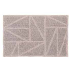 Χαλάκι Μπάνιου Βαμβακερό Πετσετέ Taupe Γραμμές 60x40 cm