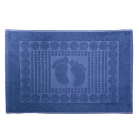 Χαλάκι Μπάνιου Βαμβακερό Πετσετέ Μπλε Πατούσες 60x40 cm