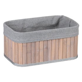 Καλάθι Αποθήκευσης Μπαμπού Γκρι Ύφασμα 28x18x14cm