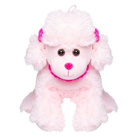 Λούτρινο Σκυλάκι Caniche Ροζ Όρθιο 33 cm