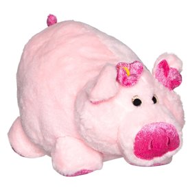 Λούτρινο Γουρουνάκι Ροζ Φούξια Αυτιά Glitter Μάτια 28 cm