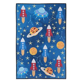 Χαλάκι Διακοσμητικό Παραλληλόγραμμο Μπλε Διάστημα 60x90 cm