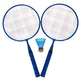 Σετ Ρακέτες Badminton Παιδικές Πλαστικές Μπλε με Μπάλα 46 cm - 3 τμχ.
