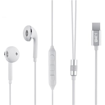 Ακουστικά Handsfree Λευκά με Μικρόφωνο &amp Πλήκτρο (Type - C)