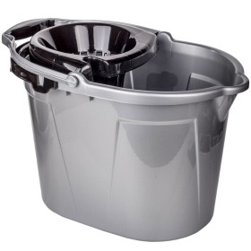 Κουβάς Σφουγγαρίσματος με Ρόδες Γκρι Πλαστικός 14 lt