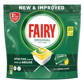 FAIRY Original All in One Κάψουλες Πλυντηρίου Πιάτων με Άρωμα Λεμόνι - 20 τμχ.  FAIRY Original All in One Κάψουλες Πλυντηρίου Πιάτων με Άρωμα Λεμόνι - 20 τμχ.