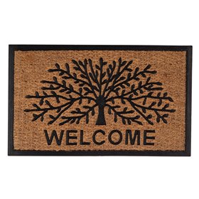 Πατάκι - Χαλάκι Εξώπορτας Καφέ Welcome Δέντρο της Ζωής 75x45cm