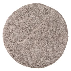 Χαλάκι Μπάνιου Βαμβακερό Στρογγυλό Μπεζ Γκρι Σχέδιο Λουλούδι 60 cm Χαλάκι Μπάνιου Βαμβακερό Στρογγυλό Μπεζ Γκρι Σχέδιο Λουλούδι 60 cm