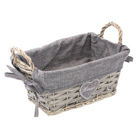 Καλάθι Αποθήκευσης Πλεκτό Γκρι Λινάτσα 26x16x12 cm