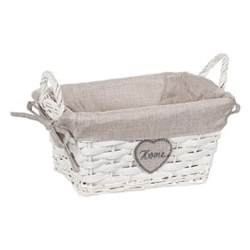 Καλάθι Αποθήκευσης Πλεκτό Εκρού Λινάτσα 26x16x12 cm