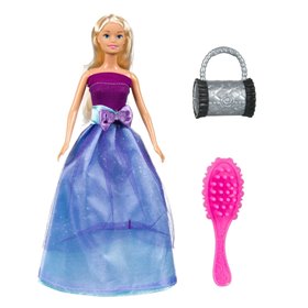 Κούκλα Ξανθά Μαλλιά Μωβ Βραδινή Τουαλέτα