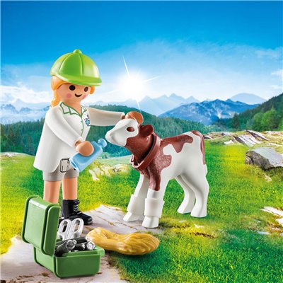 Playmobil Κτηνίατρος με Μοσχαράκι