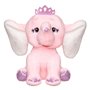 Λούτρινος Ελέφαντας Ροζ Μεγάλα Αυτιά Φούξια Glitter Κορώνα 21 cm