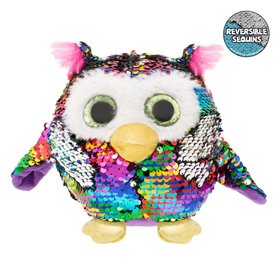 Λούτρινη Κουκουβάγια Glitter Μάτια Παγιέτες Ασημί Πολύχρωμες 17x9x15 cm