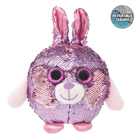 Λούτρινο Λαγουδάκι Glitter Μάτια Παγιέτες Ροζ Φούξια 17x9x22 cm