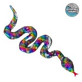 Λούτρινο Φίδι Glitter Μάτια Παγιέτες Πολύχρωμες Ασημί 80 cm