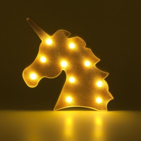 Μονόκερος Φωτιζόμενος Ροζ Glitter 10 LED 25x3x25 cm