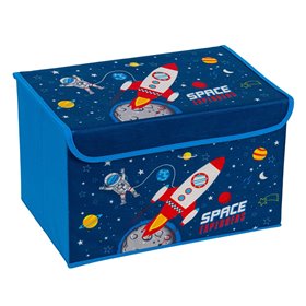 Κουτί Αποθήκευσης Παιδικό Υφασμάτινο Μπλε Διάστημα 40x30x25 cm
